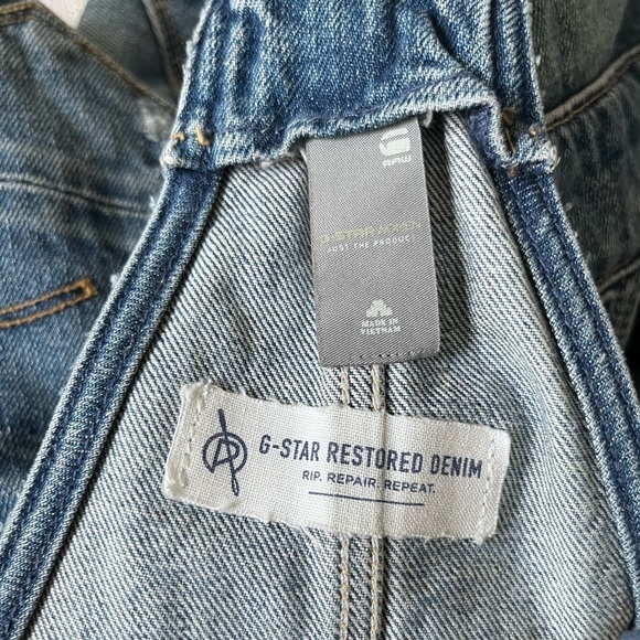 G-Star Distress Skinny Patch Work Overall Jumpsuit Denim - Picture 9 of 12